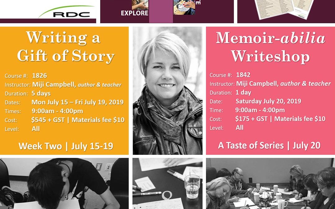 RDC Series Summer Arts School – My Writing Courses July 15-20
